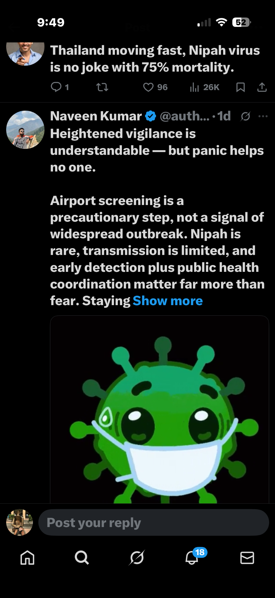 Nipah virus prevention or information poster