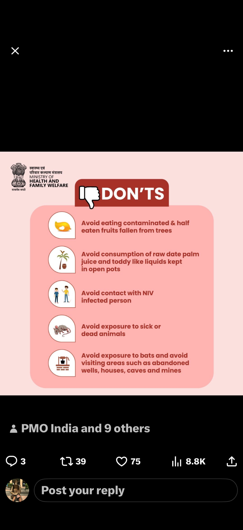 Nipah virus prevention or information poster